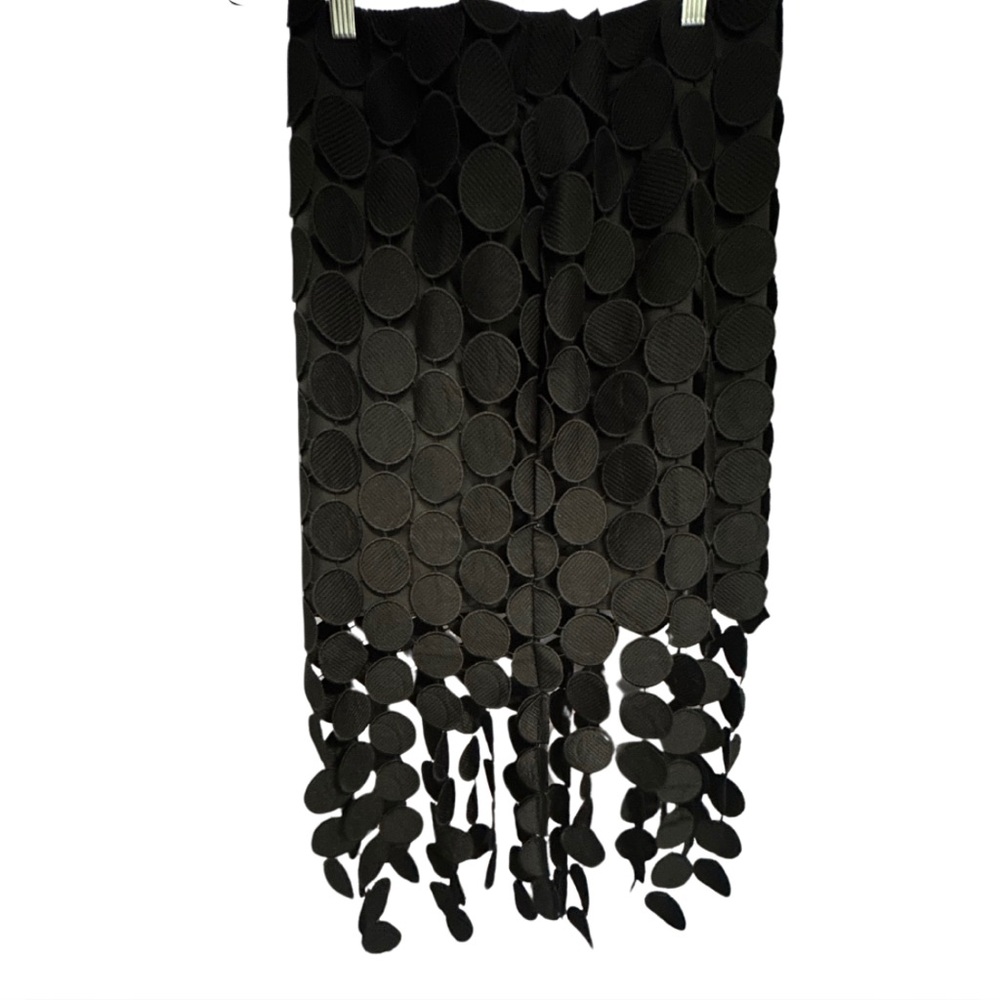 Unique COMMENSE Laser Cut Multi Circle Double Layered Skirt - NWT - L - Black